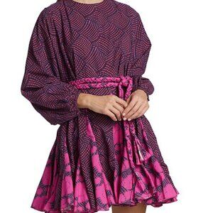 Rhode Belted Mini-Dress - Woven Geo Red